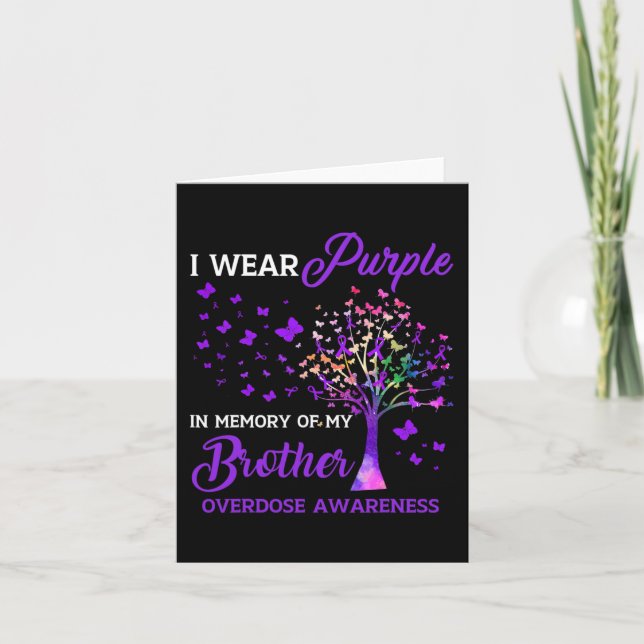 Träd jag bär lila minne av bror överdos medvetenhe kort (Framsida)