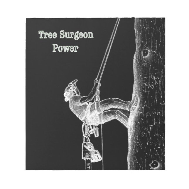 Träd-kirurgen Arborist i dag i Chainsåg Anteckningsblock (Framsida)