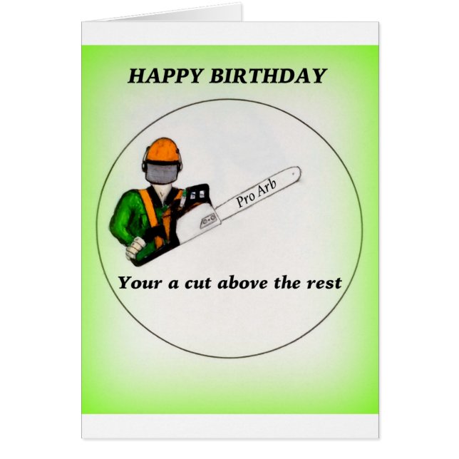 Träd-kirurgen Arborist i dag i Chainsåg Hälsningskort (Framsidan)