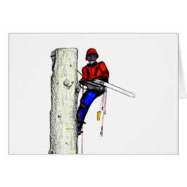 Träd-kirurgen Arborist i dag i Chainsåg Hälsningskort