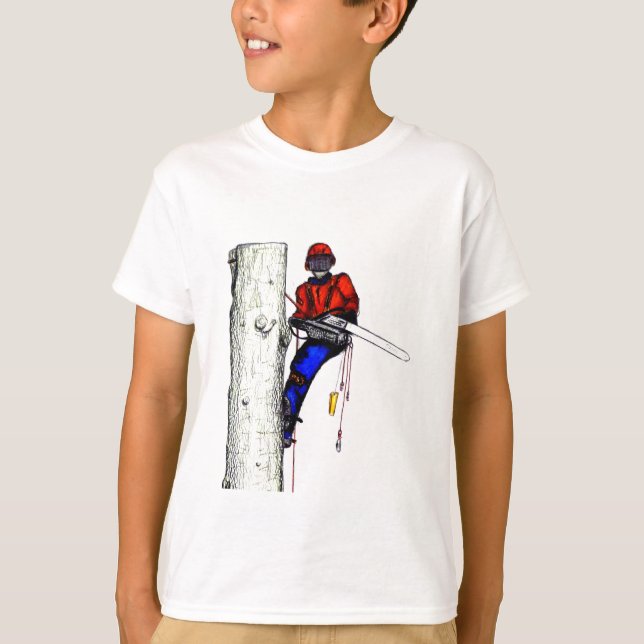 Träd-kirurgen Arborist i dag i Chainsåg T Shirt (Framsida)