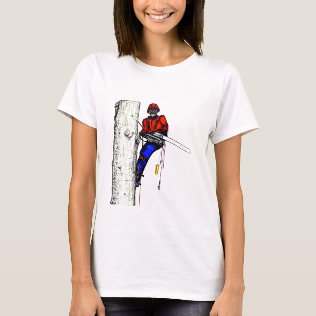 Träd-kirurgen Arborist i dag i Chainsåg T-shirt (Framsida)