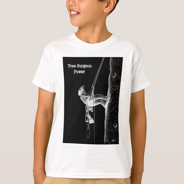 Träd-kirurgen Arborist i dag i Chainsåg Tee Shirt (Framsida)