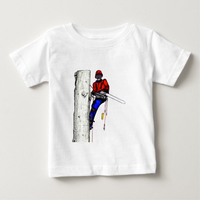 Träd-kirurgen Arborist i dag i Chainsåg Tee Shirt (Framsida)