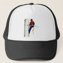 Träd-kirurgen Arborist i dag i Chainsåg Truckerkeps