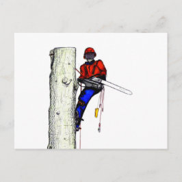 Träd-kirurgen Arborist i dag i Chainsåg Vykort