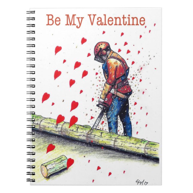 Träd-kirurgen Arborist Valentine Card Anteckningsbok (Framsidan)