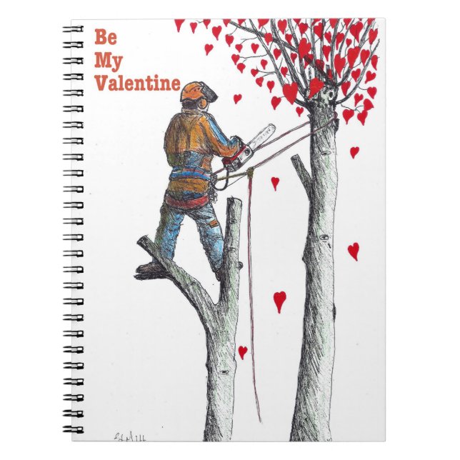 Träd-kirurgen Arborist Valentine Card Anteckningsbok (Framsidan)