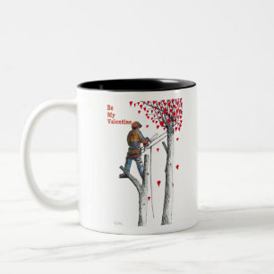 Träd-kirurgen Arborist Valentine Card Två-Tonad Mugg