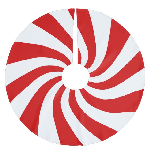 träd-kjol, skyddat av candy cane julgransmatta borstad polyester (Framsidan)