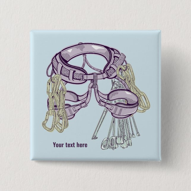 Trad klätterfyr och utrustning knapp (Framsida)