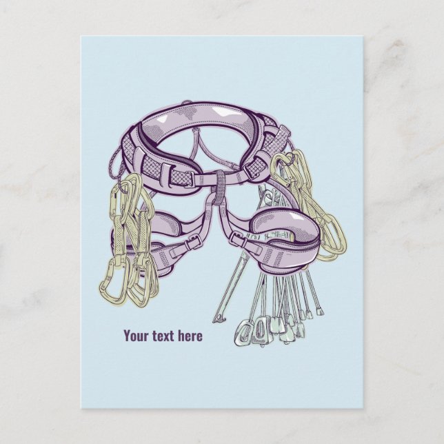 Trad klätterfyr och utrustning vykort (Framsida)