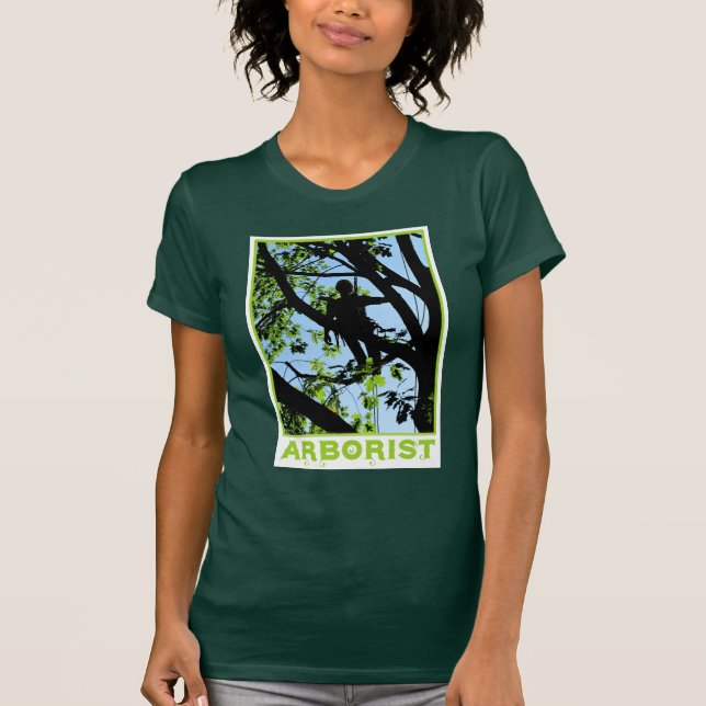 Träd Kliber Silhouette: Arborist T Shirt (Framsida)