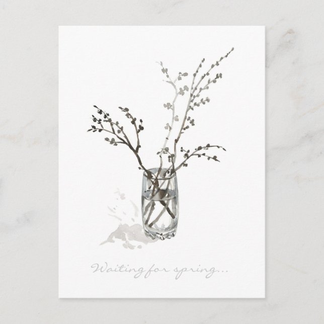 Träd kommer att blommar vykort (Framsida)