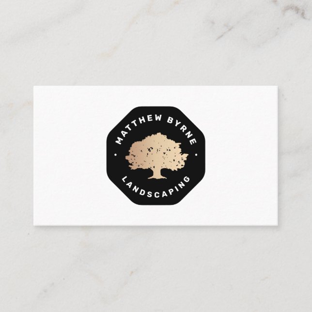 Träd Landscaper Landscaping Emblem Busin Busines Visitkort (Framsida)