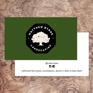 Träd Landscaper Landscaping Emblem Grönt Gräsmatta Visitkort