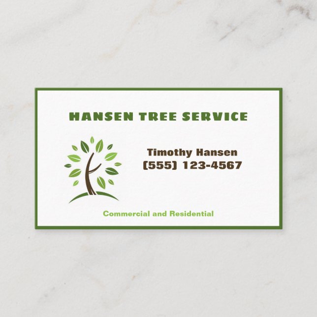 Träd Landscaping Yard Professionell Service Visitkort (Framsida)