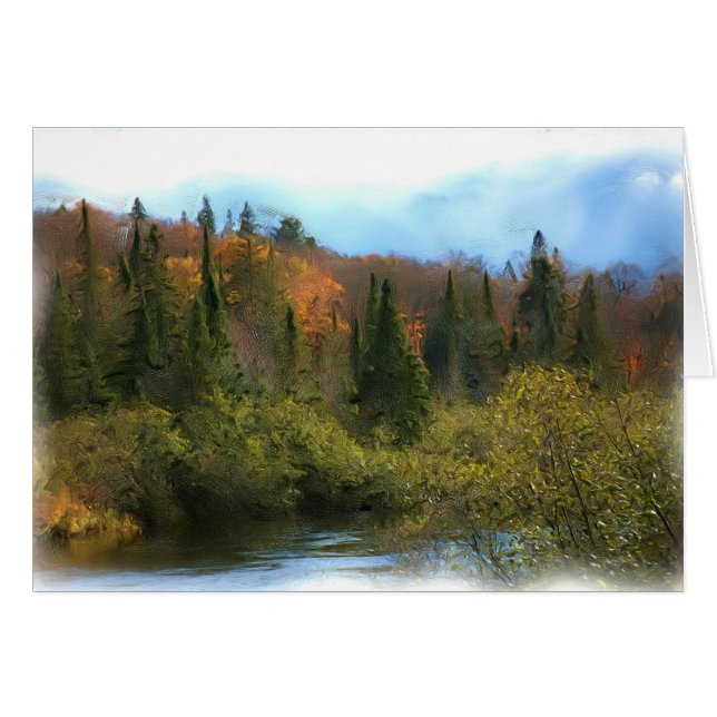 Träd landskap höstglöd hälsningskort (Framsidan Horizontal)