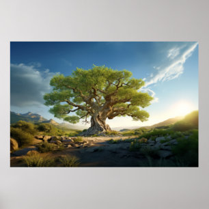 Träd Life Enchanting Tranquil Nature Poster