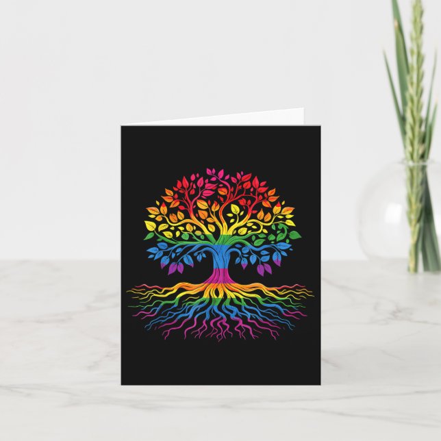 Träd Life Rainbow Lgbt Coola Gay pride Flagga Ally Kort (Framsida)