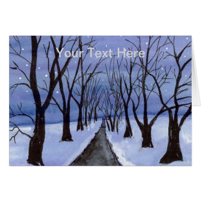 Träd Lining Road Hälsningskort (Framsidan Horizontal)