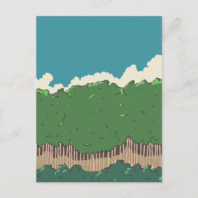 Träd linje vykort (Framsida)