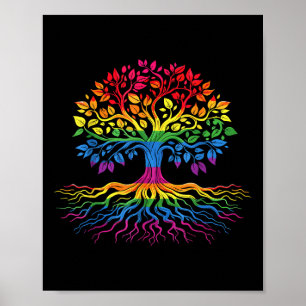 Träd Liv Regnbåge Hbtq Cool Gay Pride Flagga Allie Poster