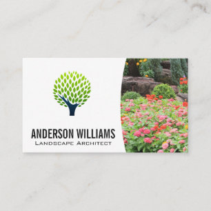 Träd Logotyp Landskapsblommor Träd Visitkort