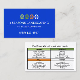 Träd Logotyp- och Gräsmatta Service Landscaping Bl Visitkort