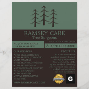 Träd Logotyp - Träd Surgeon - Arborist Reklamblad