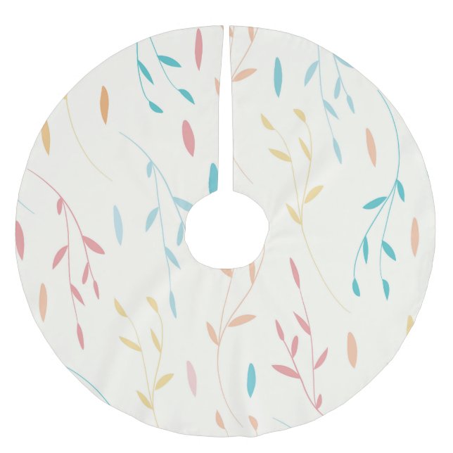 träd löv julgransmatta borstad polyester (Framsidan)