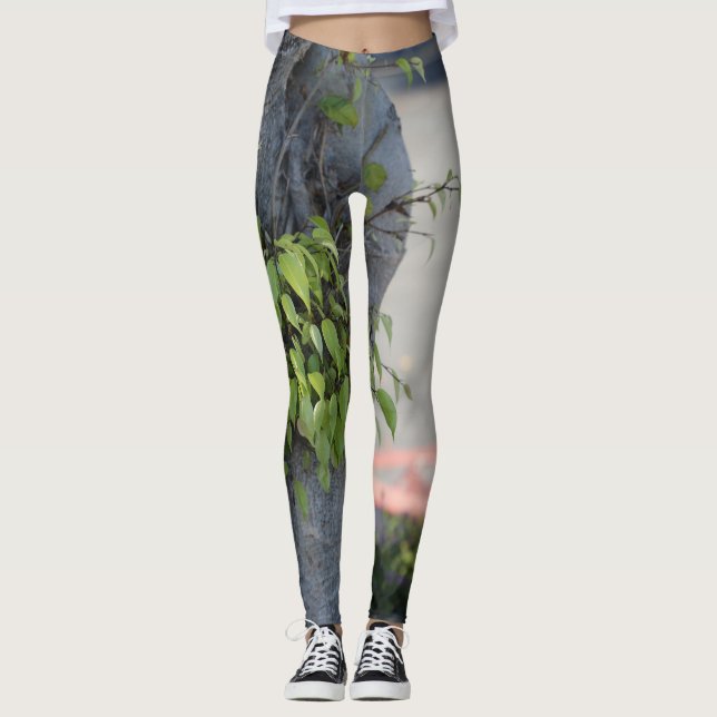 Träd Löv Mode Leging Design Leggings (Framsida)