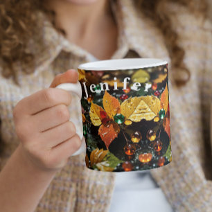 Träd Löv om Rain Coffee Mugg