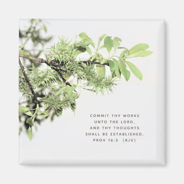 Träd Löv Photo Bible Verse Magnet (Framsidan)