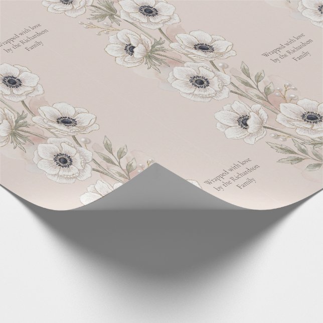 Tråd-målad konst | Elegant Anemon Anpassad Presentpapper (Hörn)