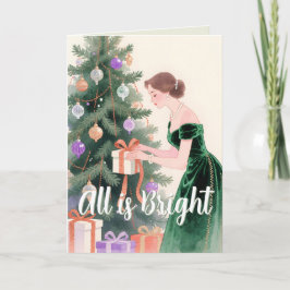 Tråd-Målad Konst | Emerald Eve Classic Christmas Helgkort