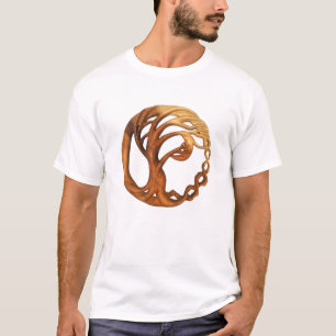 Träd & Måne Wood Carved Livets träd T Shirt