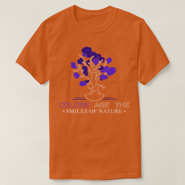 Träd med blå Blommar T Shirt (Design framsida)