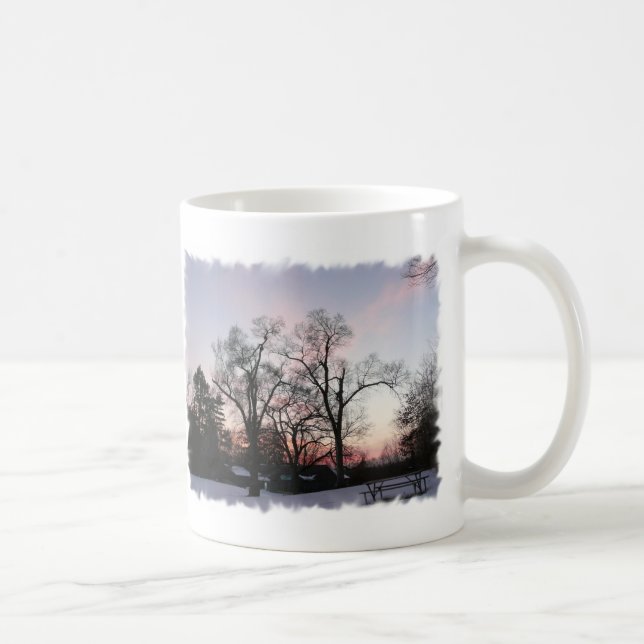 Träd med en solnedgång kaffemugg (Höger)