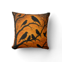 Träd med fåglar silhuett