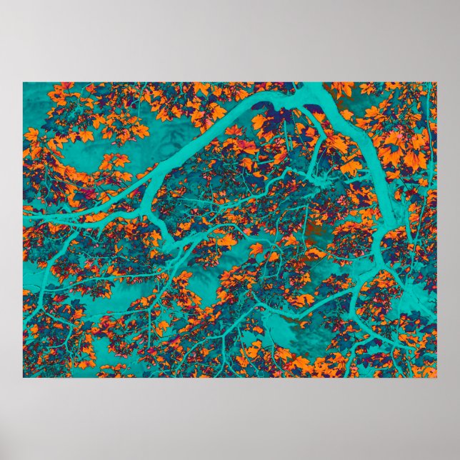 Träd med färgad grönt och orange poster (Framsidan)