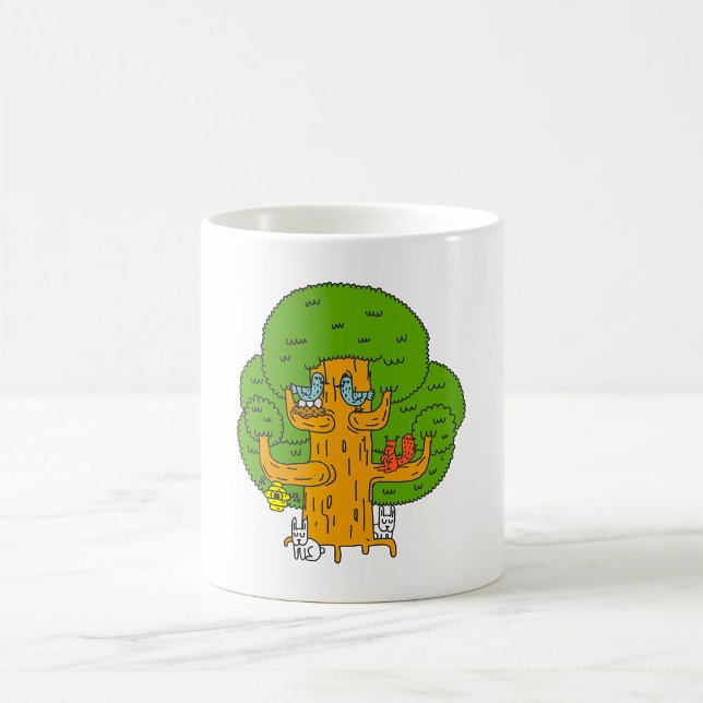 Träd med Forest Animals Cute Natature Kaffemugg (Skapare uppladdad)