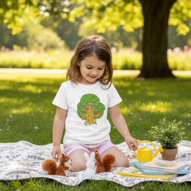 Träd med Forest Animals Cute Natature T Shirt (Skapare uppladdad)