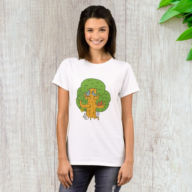 Träd med Forest Animals Cute Natature T Shirt (Skapare uppladdad)