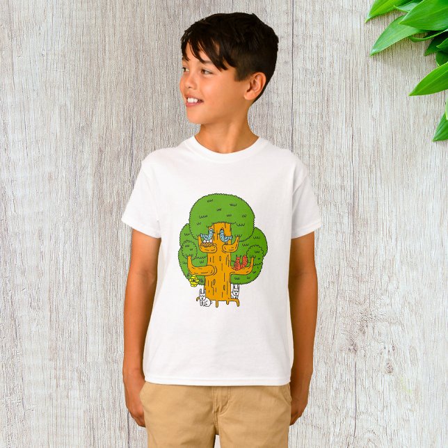 Träd med Forest Animals Cute Natature T Shirt (Skapare uppladdad)