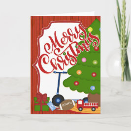 Träd med Leksaker - God jul Kort