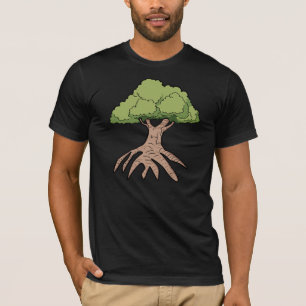 Träd med Long rotar manar T-tröja T Shirt