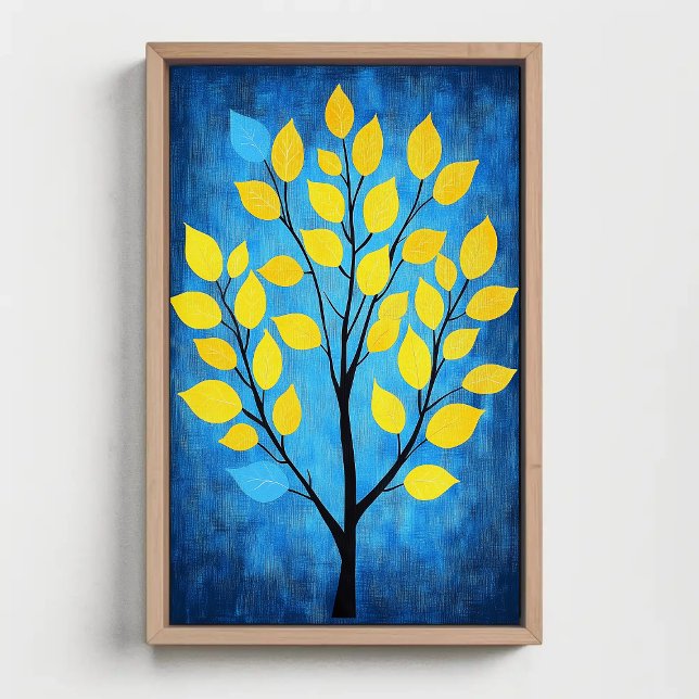 Träd med Neon Gult Löv minimalistisk natur Poster (Skapare uppladdad)