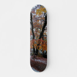 Träd, med orange löv mini skateboard bräda 18,5 cm