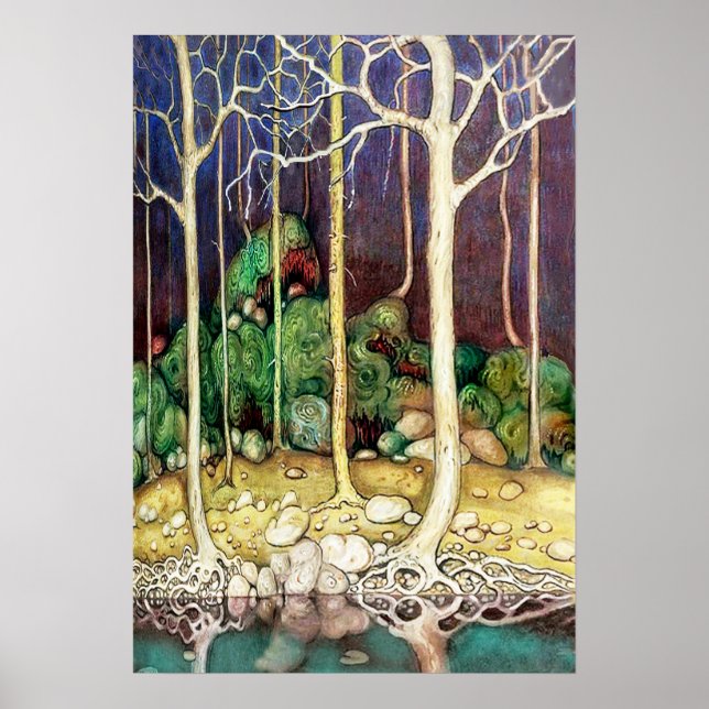 Träd med rötter i Sjö Poster (Framsidan)